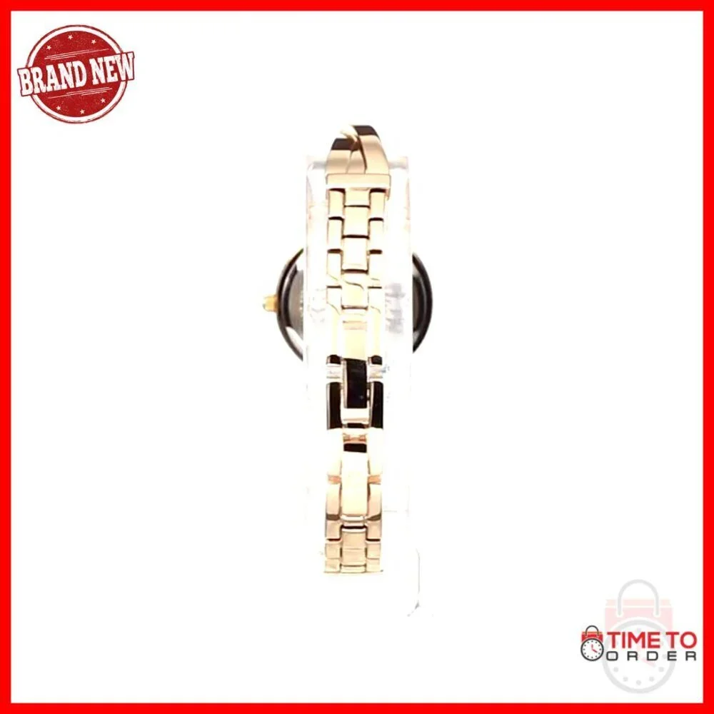 Gold-Tone Crystal Accented Bangle Watch Set Elegant Minimal Chic Wristwear